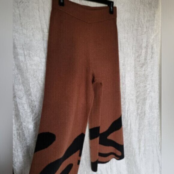 Joseph Ribkoff Animal Print Wide Leg High Waist Knit Pant Size Small - Picture 4 of 10